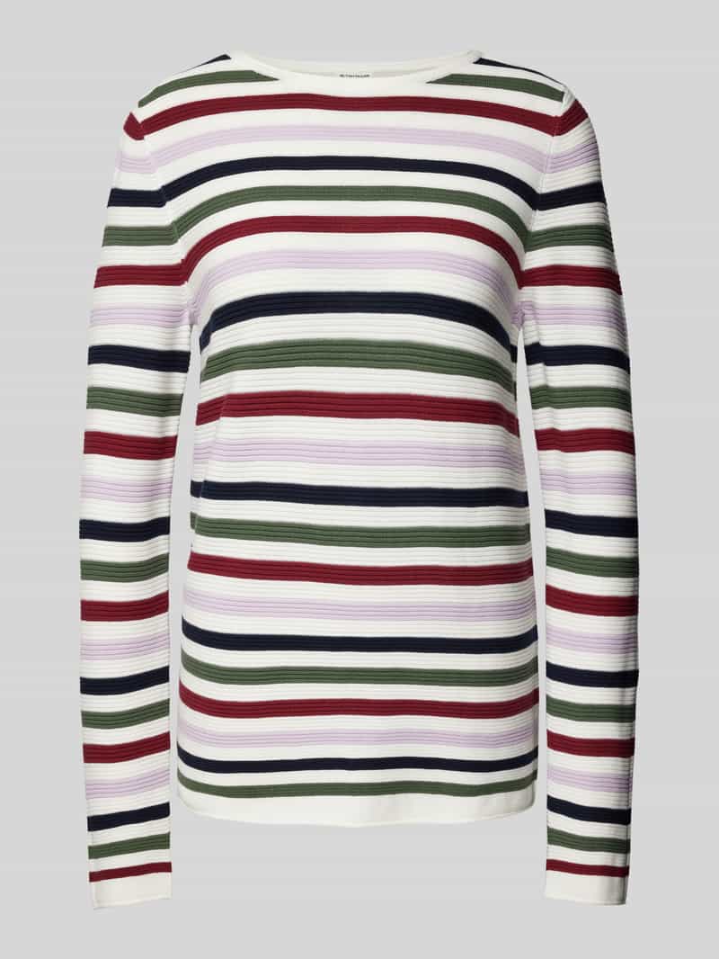 Regular fit gebreide pullover van puur katoen met rolboorden