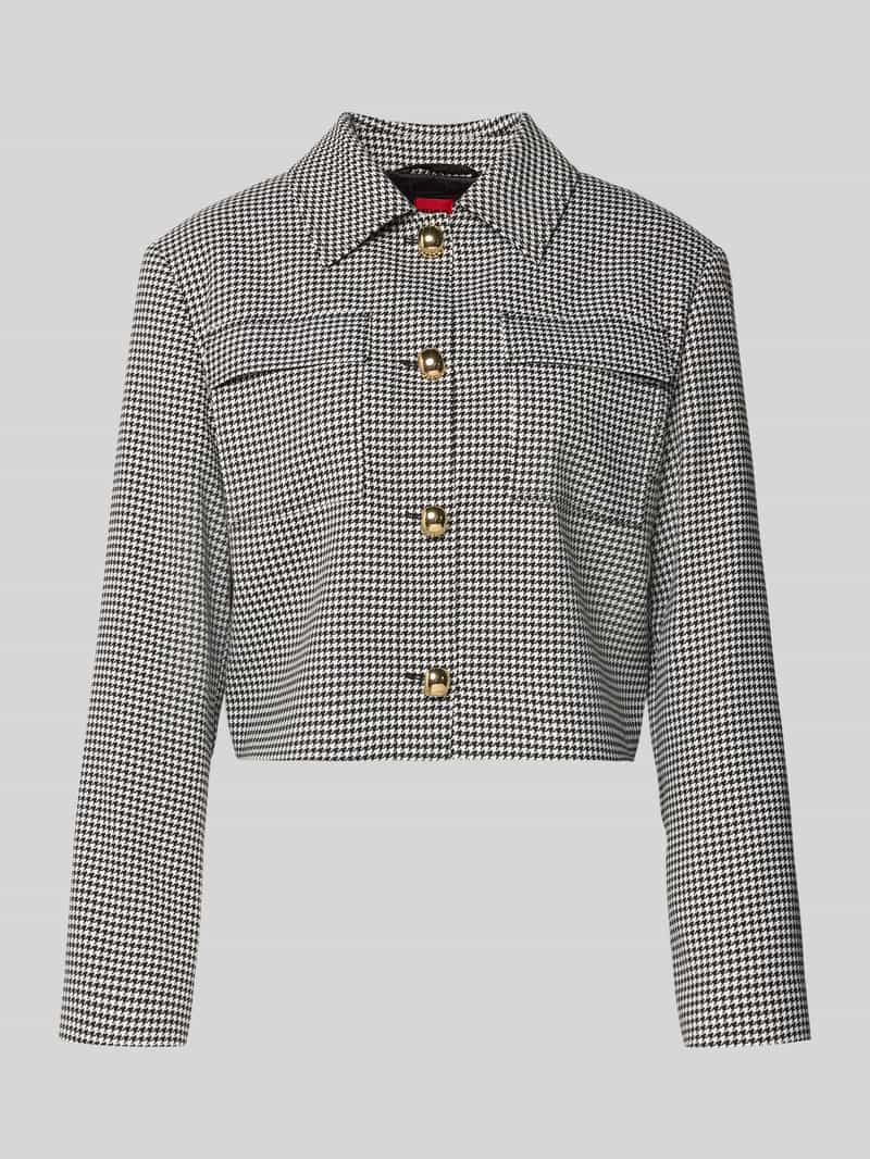 HUGO Boxy fit korte blazer met vichy-motief model 'ALERO-2'
