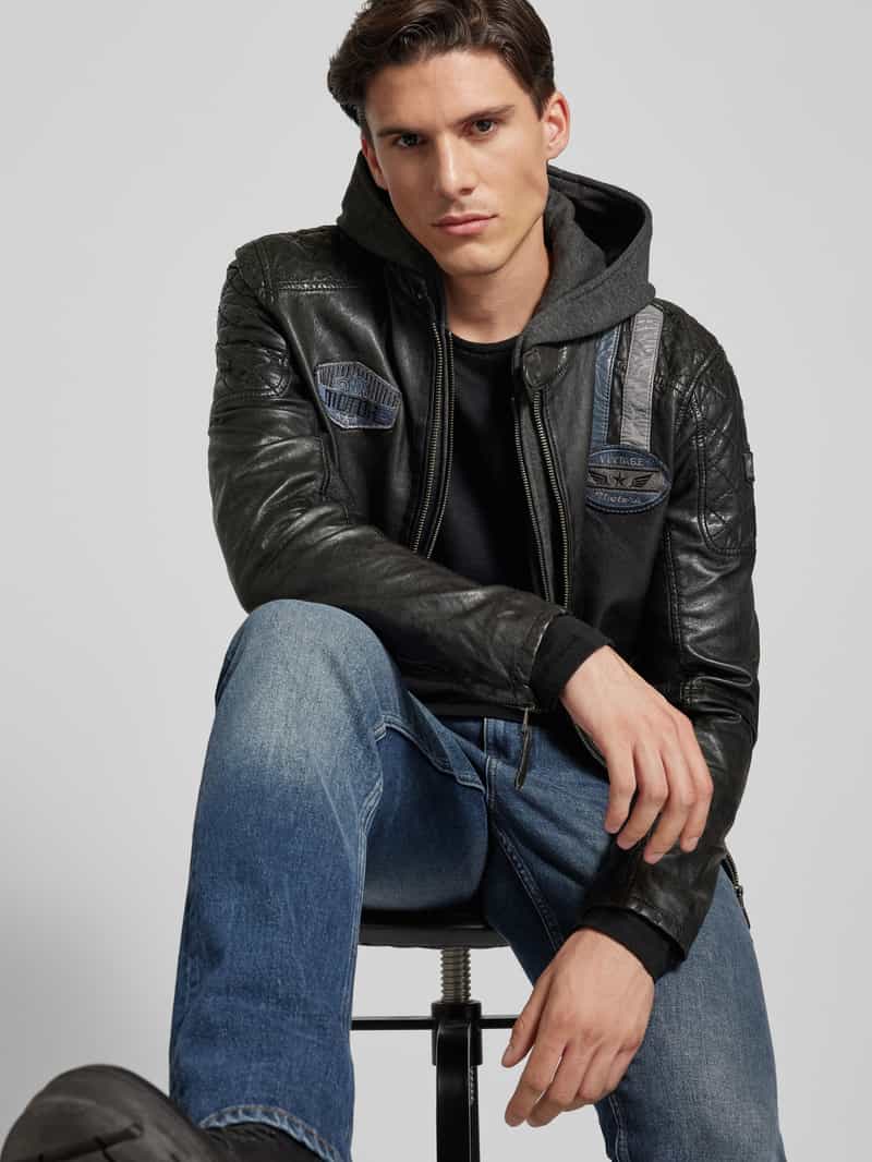 gipsy Leren jack met capuchon model 'TINON'