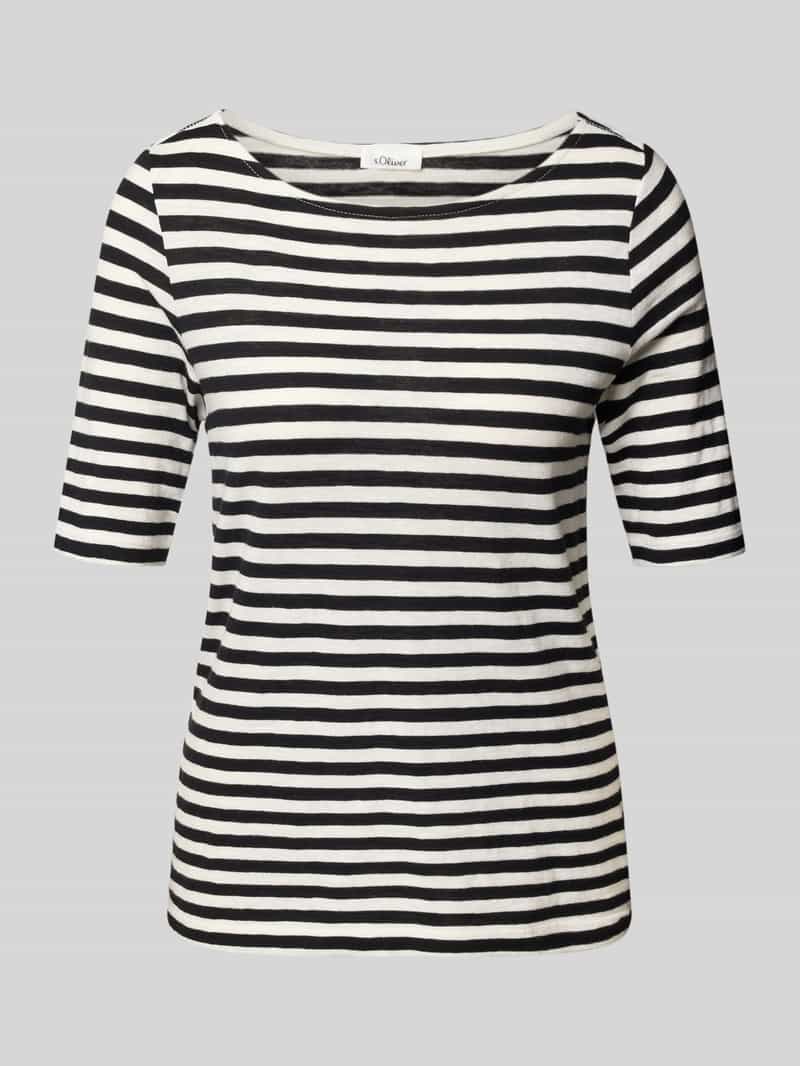s.Oliver RED LABEL Slim fit gebreid shirt van puur katoen