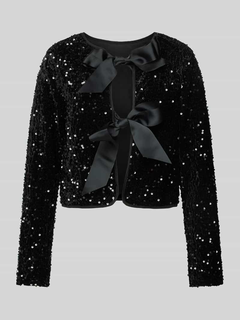 Only Regular fit blouse met pailletten met grote strikken model 'ANIKA'