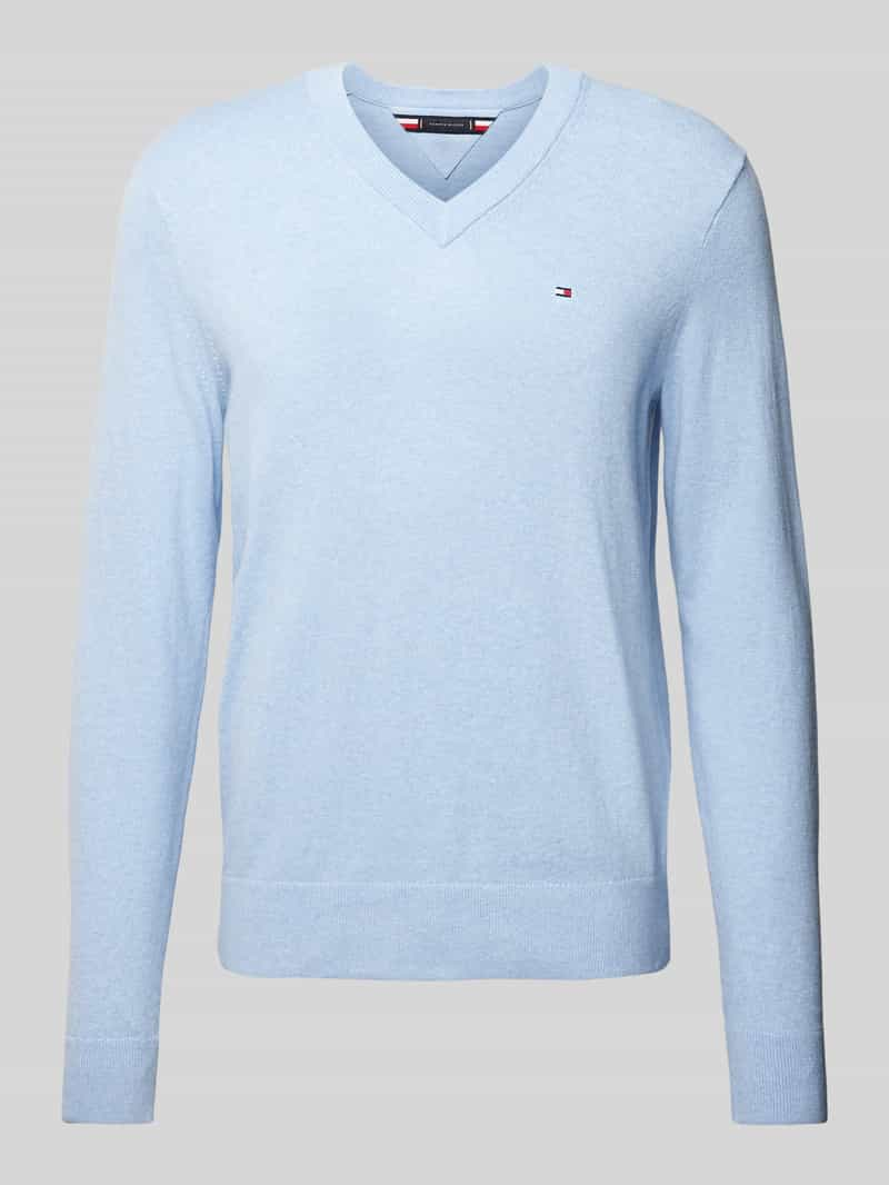 Tommy Hilfiger Gebreide pullover met logostitching, model 'PIMA'