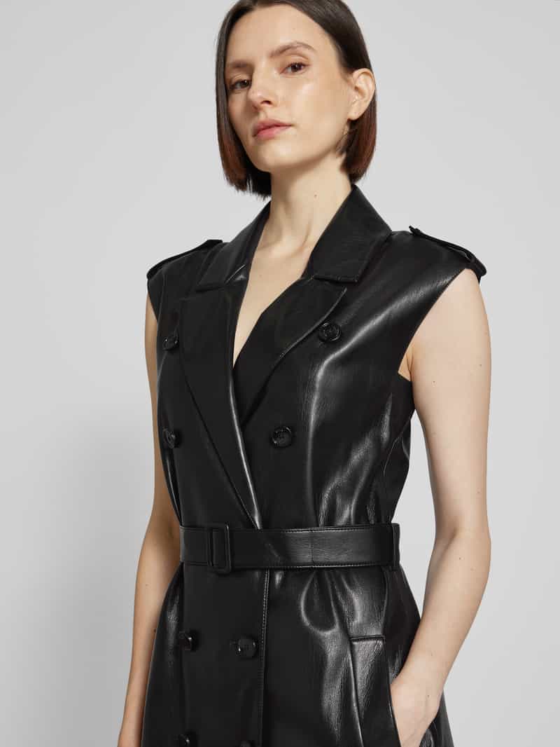 Boss Midi-jurk in leerlook model 'Dujeta'