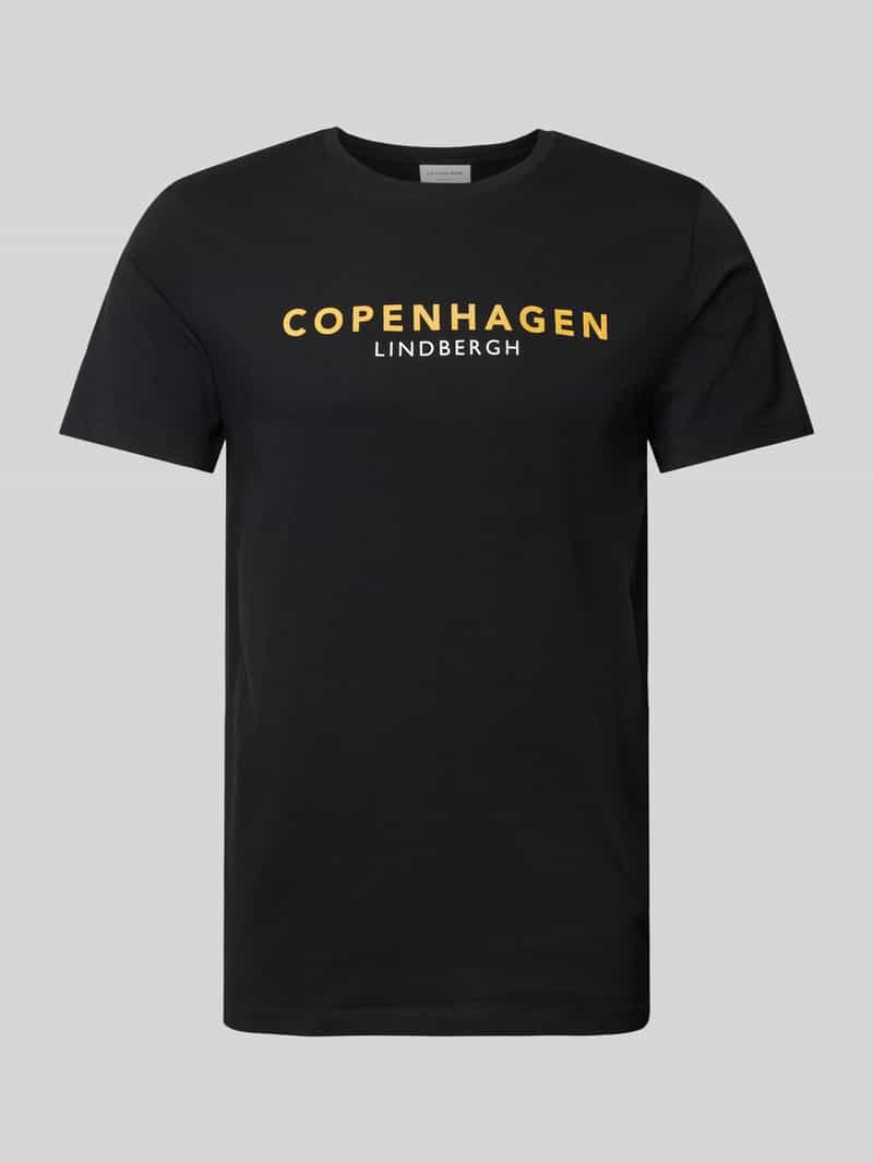 Lindbergh T-shirt met labelprint, model 'Copenhagen'