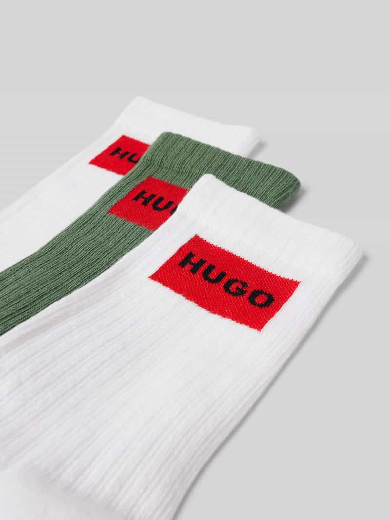 HUGO Sokken met labelstitching in een set van 3 paar