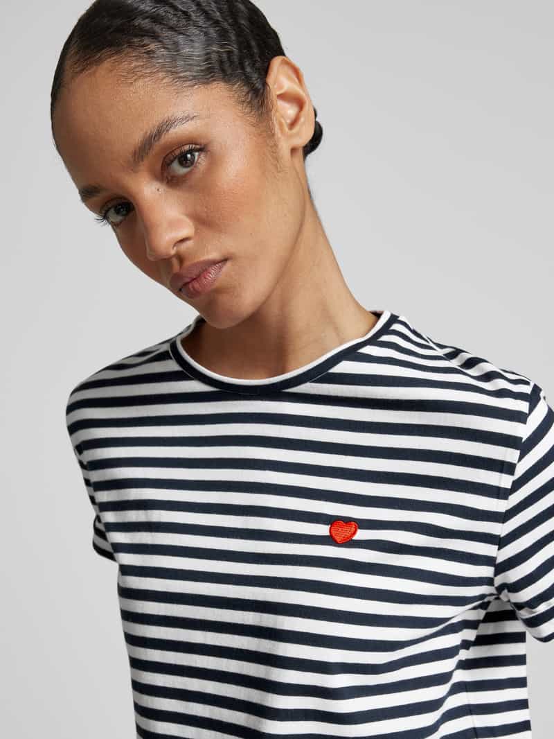 Opus T-shirt met motiefstitching model 'Serz'