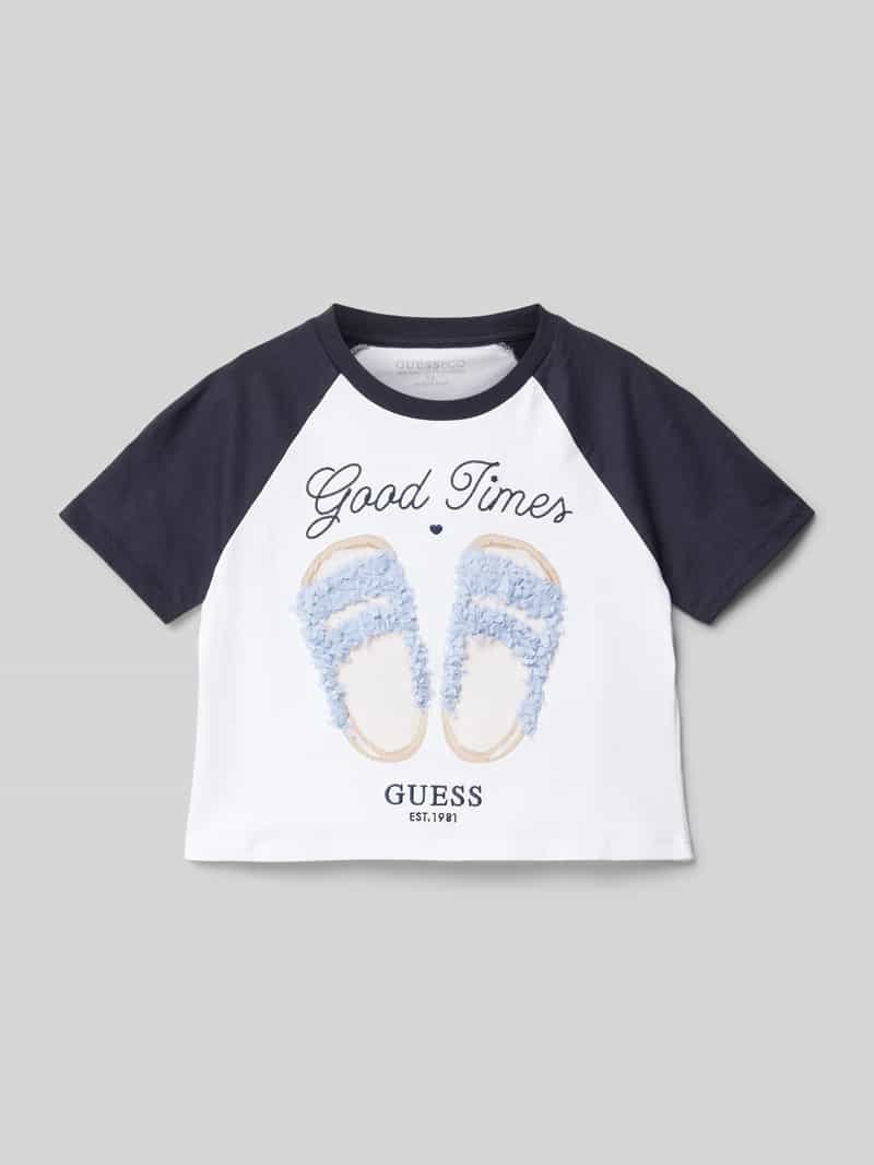 Guess Kort T-shirt met labeldetails