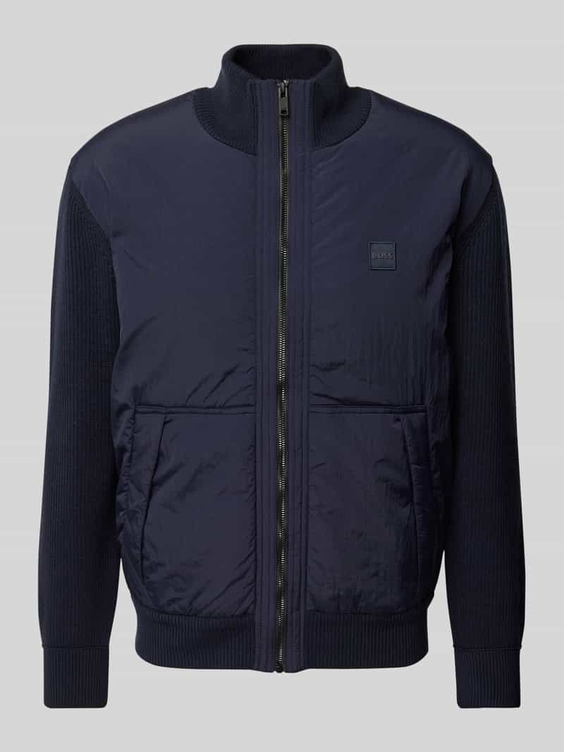 Boss Orange Gebreid jack met labelpatch model 'Kydalbrio'