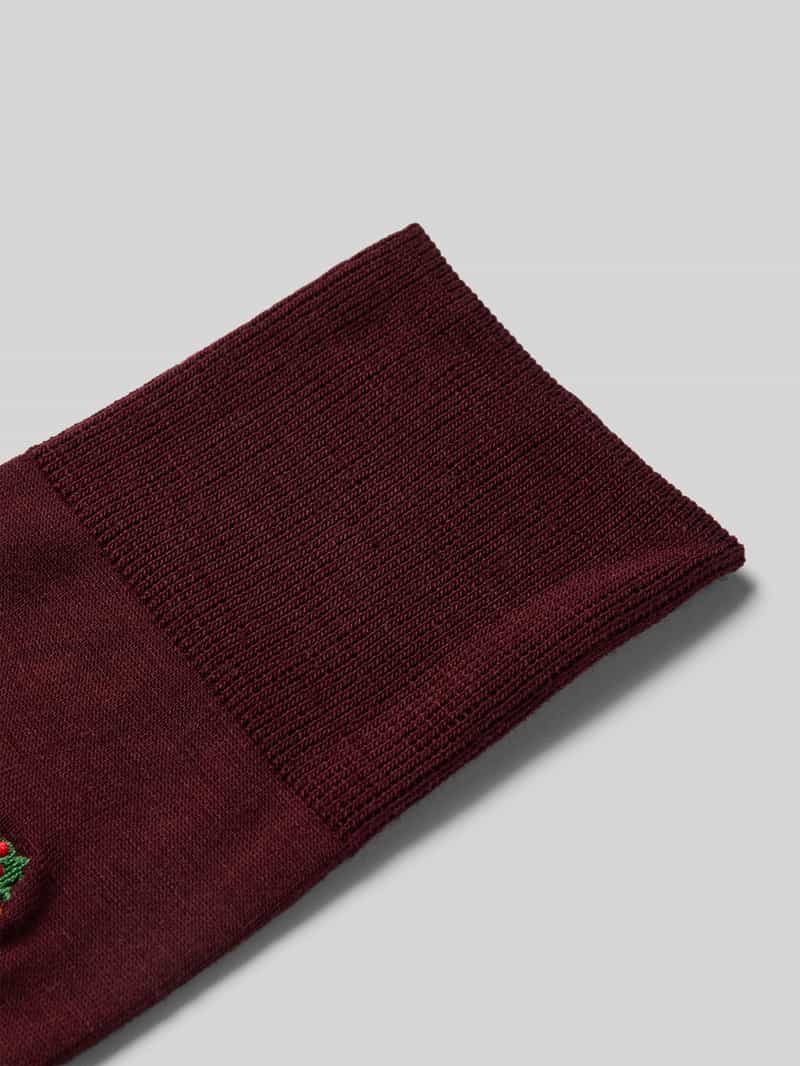 Falke Sokken van scheerwolmix met motiefstitching