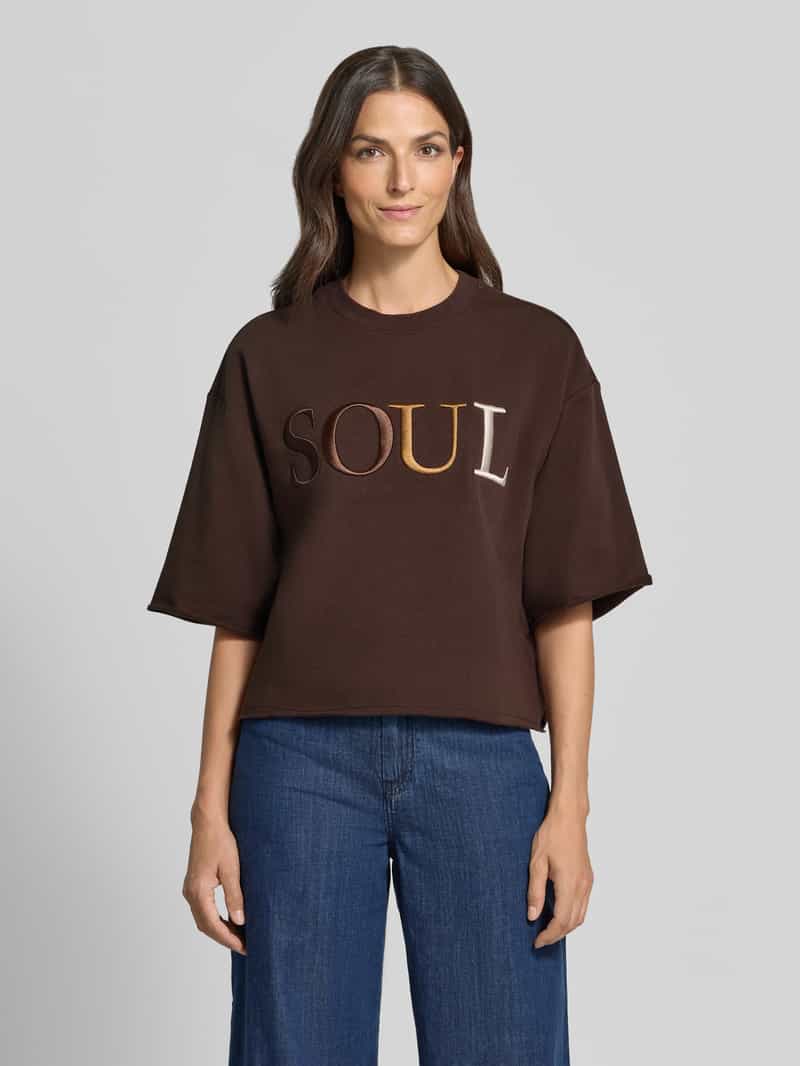 Smith and Soul Kort boxy fit sweatshirt met labelstitching