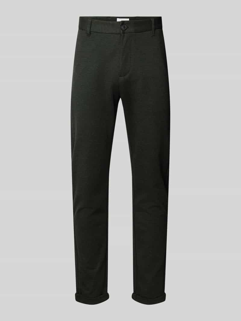 Lindbergh Slim fit stoffen broek met verkort model