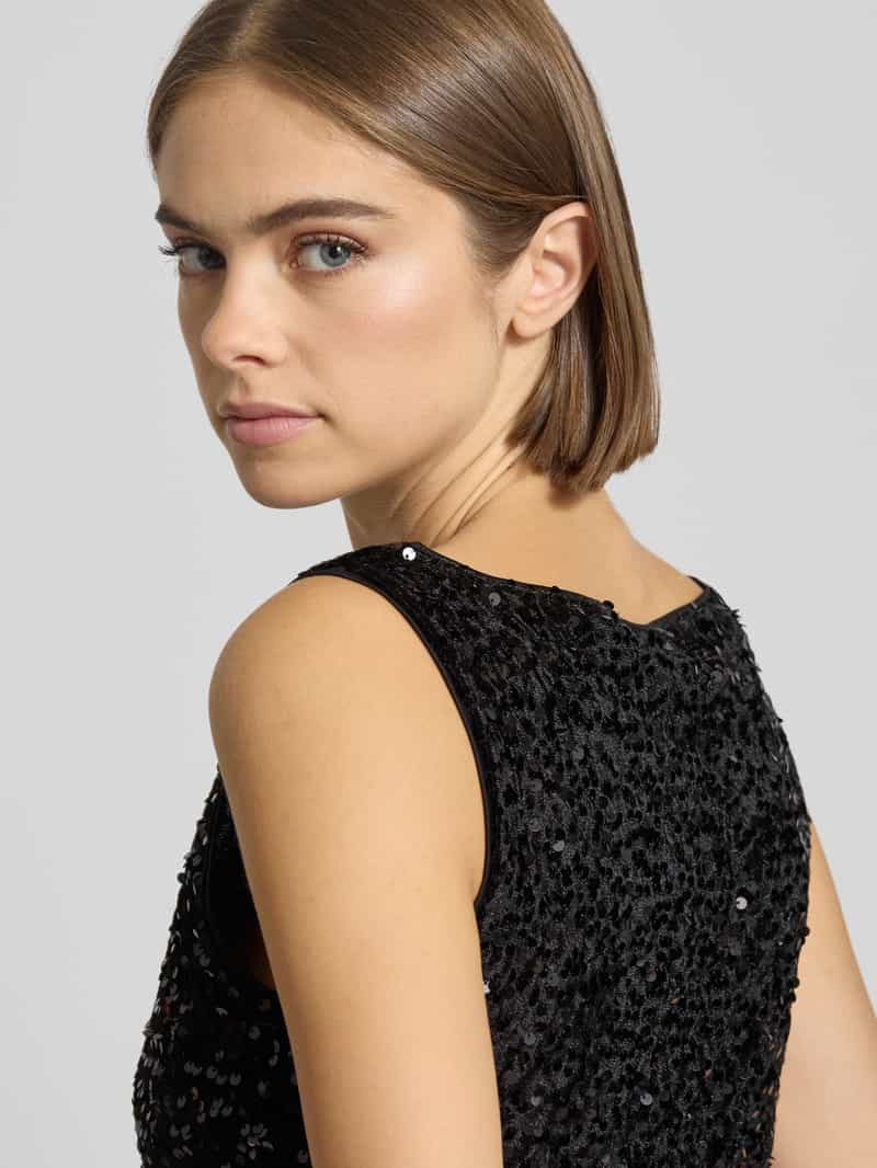 Pieces Regular fit top met pailletten van fluweel model 'KAM'