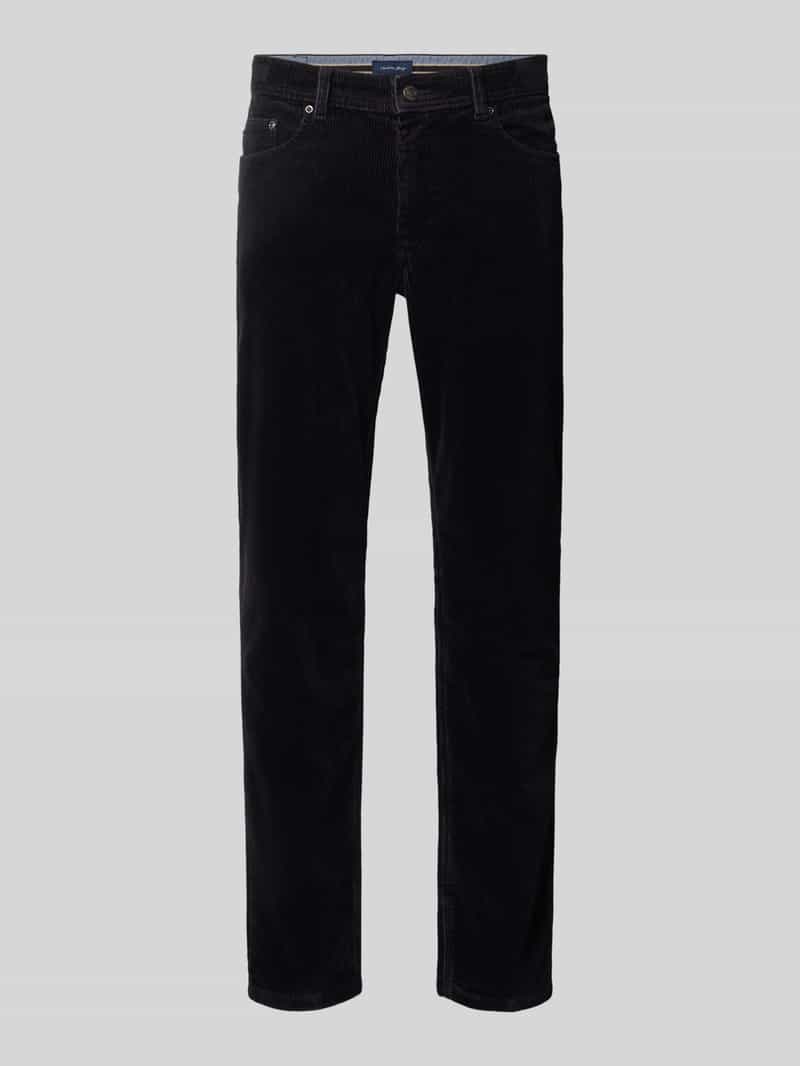 Christian Berg Men Straight fit stoffen broek met cordlook