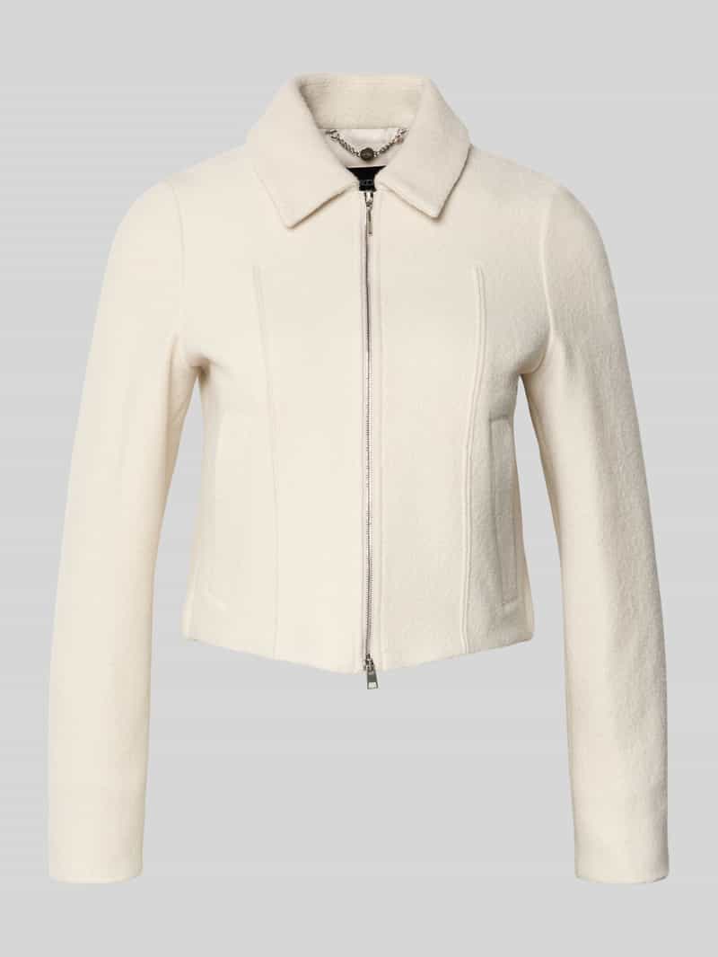 Marc Cain Regular fit blazer van scheerwol en tweewegsritssluiting