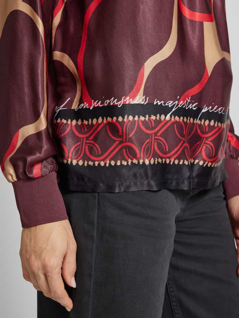 s.Oliver BLACK LABEL Loose fit blouse van pure viscose met geplooide details