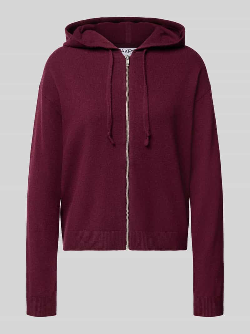 Jake*s Casual Regular fit gebreid jack van puur kasjmier