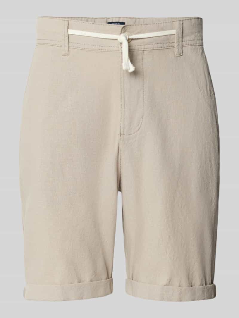 MCNEAL Regular fit korte linnen broek met tunnelkoord