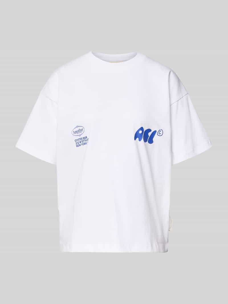 ANOTHER COTTON LAB Oversized T-shirt met labelprint model 'Oyster and Champagne'