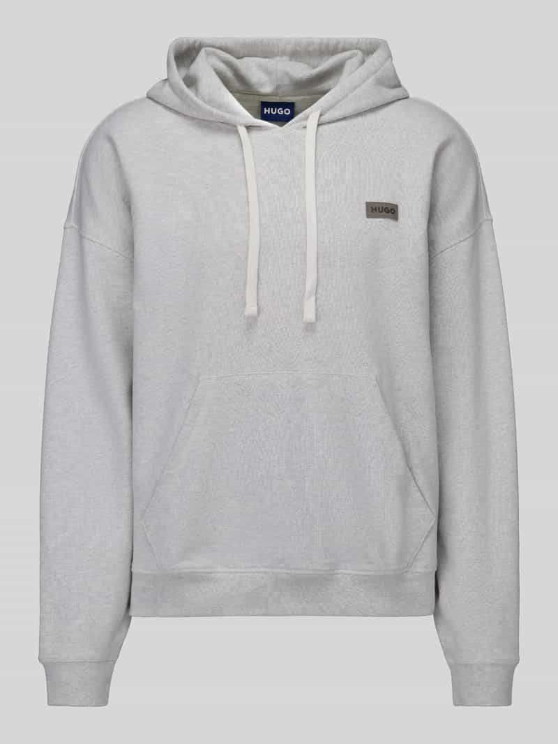HUGO Blue hoodie met logopatch
