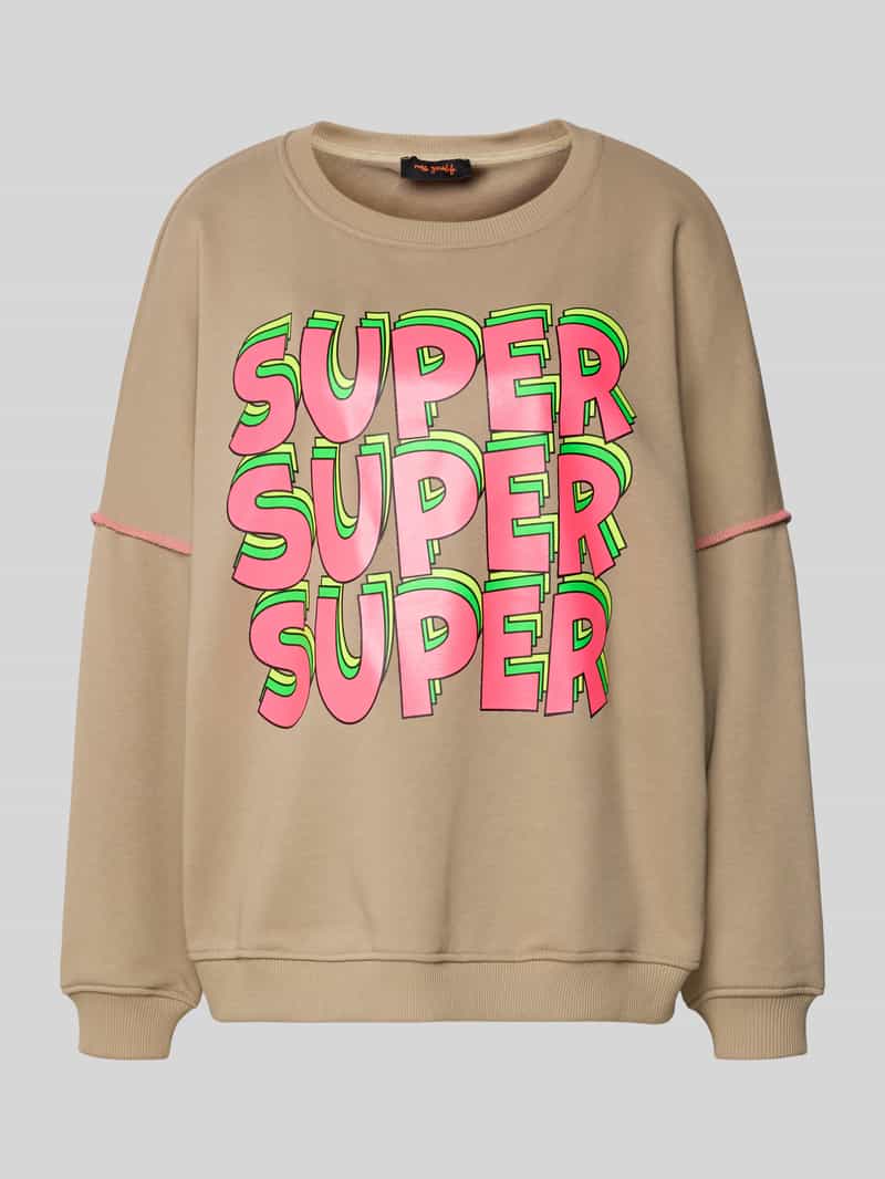Oversized sweatshirt met geribde boorden