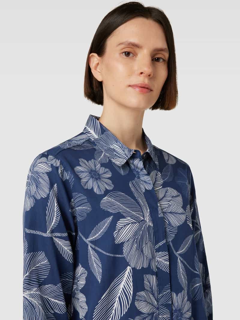 0039 italy Knielange overhemdjurk met bloemenprint model 'Gracia'