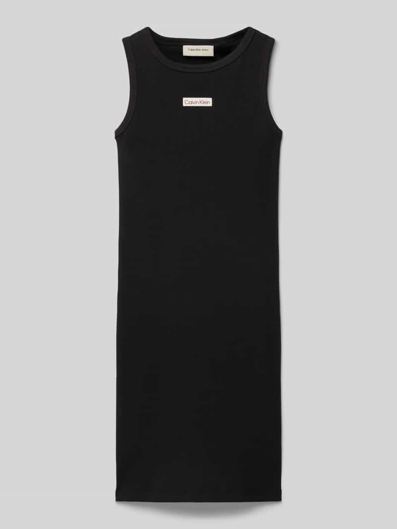 Calvin Klein Jeans Jurk in riblook met labelstitching