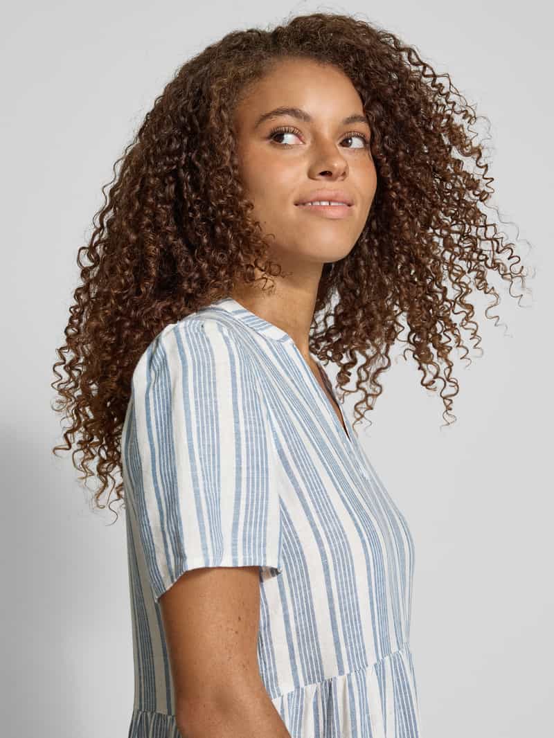 Only Comfort fit vrijetijdsjurk van mix van viscose en linnen model 'TIRI-CARO'
