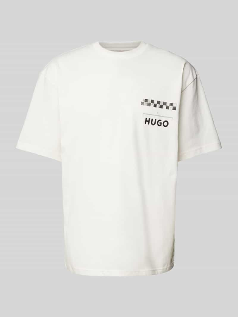 HUGO T-shirt met labelprint, model 'Drallie'