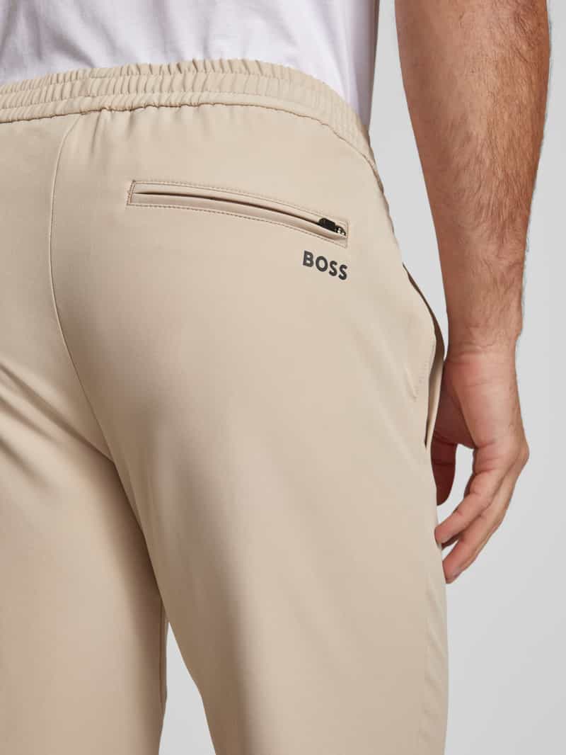 BOSS Green Relaxed fit stoffen broek met elastische band model 'T_Flex'
