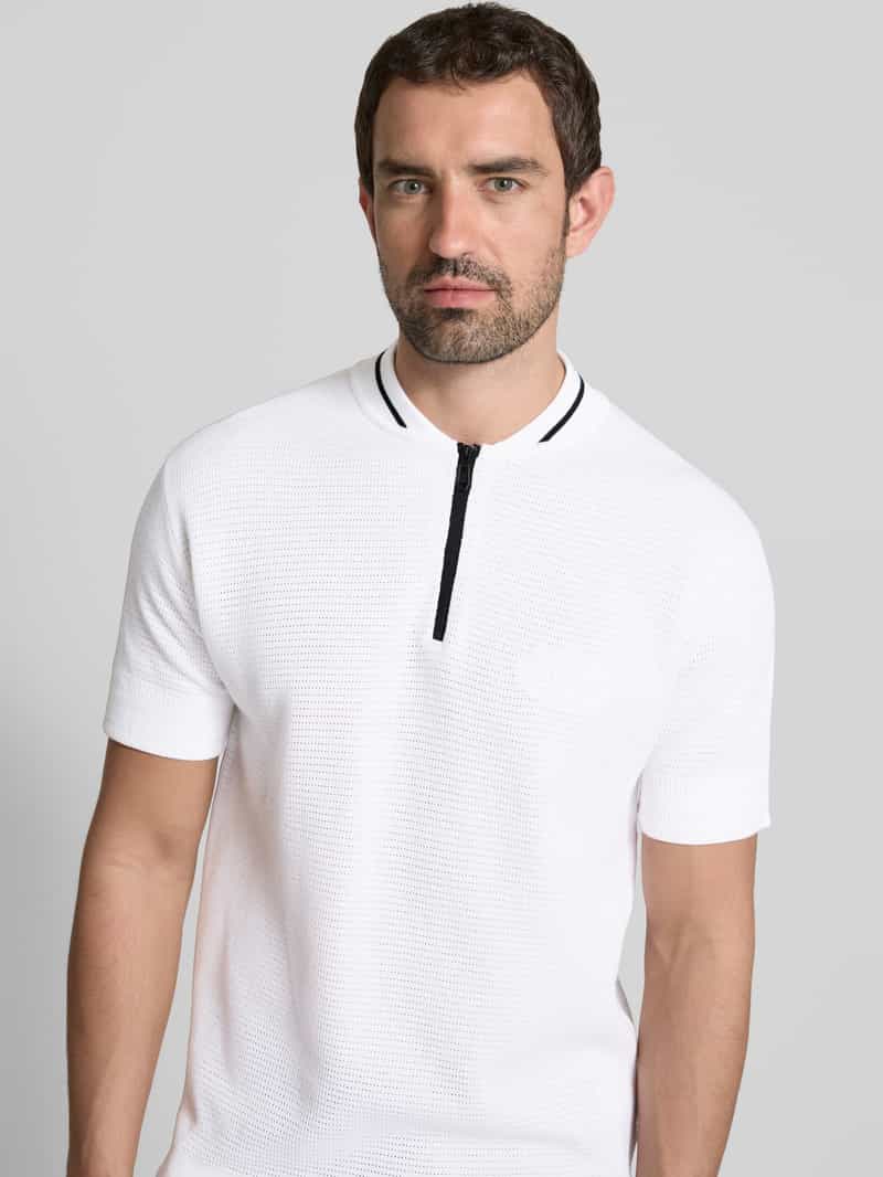 BOSS Green Poloshirt met korte ritssluiting