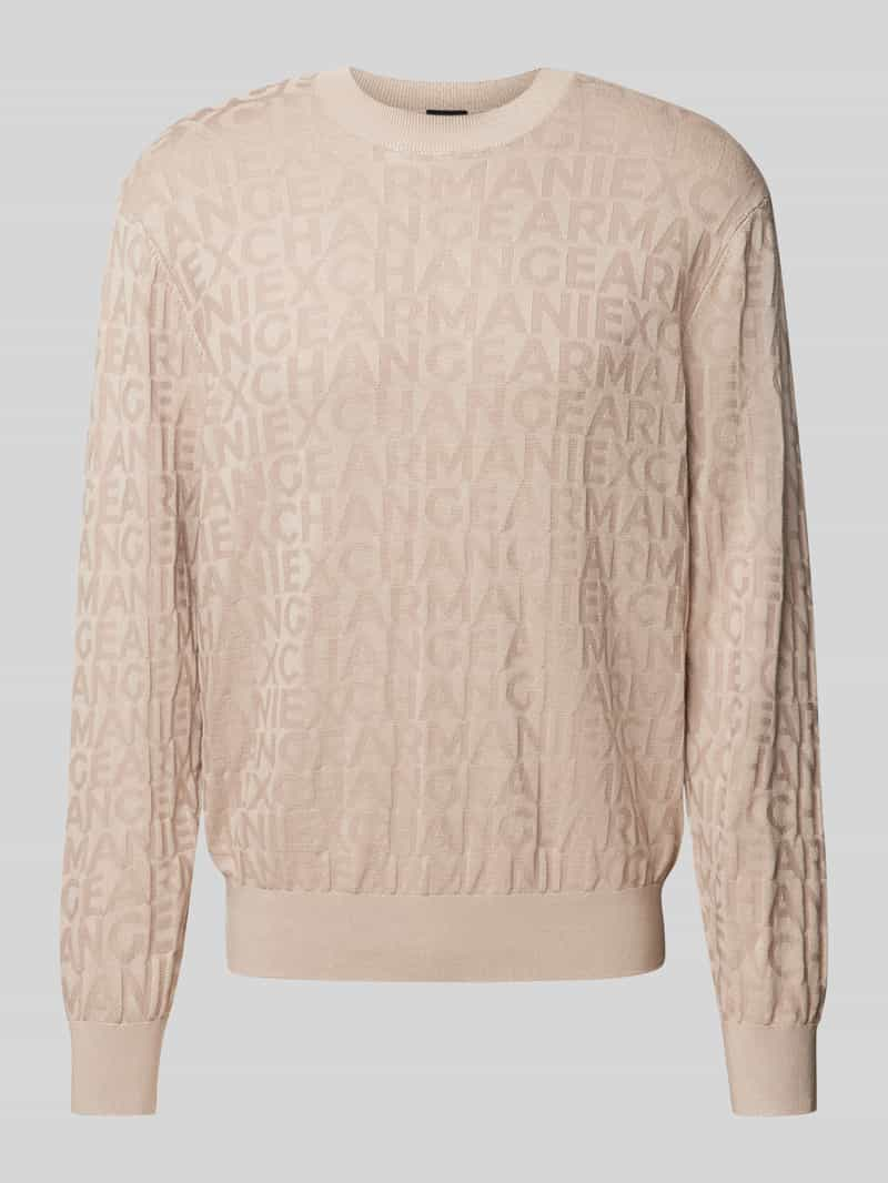 Armani Exchange Gebreide pullover met ribboorden