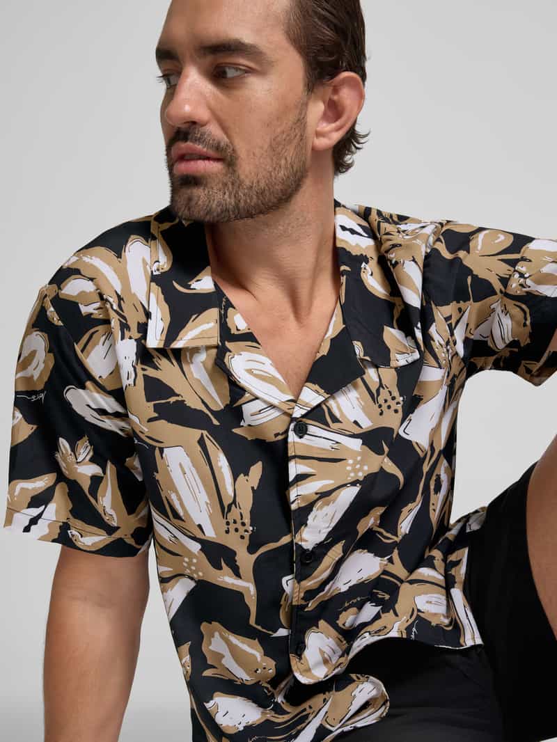 Boss Relaxed fit vrijetijdsoverhemd met all-over motief