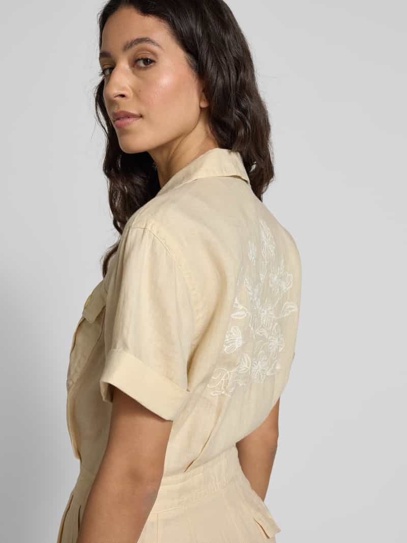 Lauren Ralph Lauren Jumpsuit van linnen met reverskraag model 'FABRICIA'