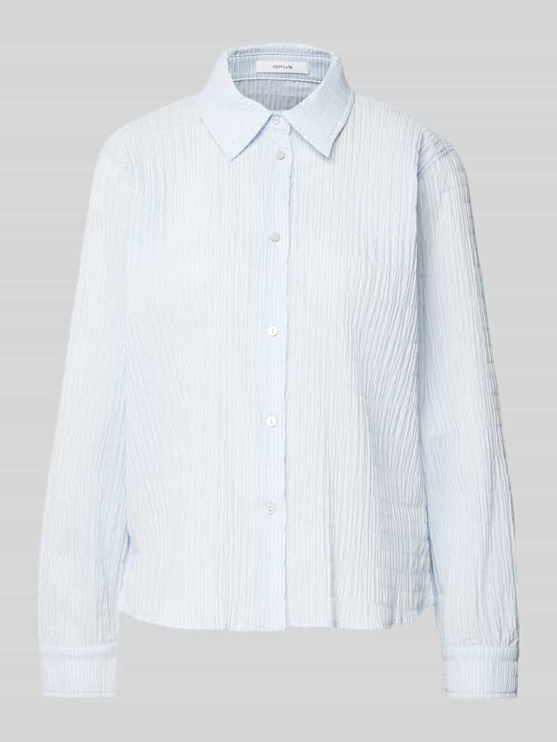 Opus Regular fit overhemdblouse met smokdetails model 'Finnea'
