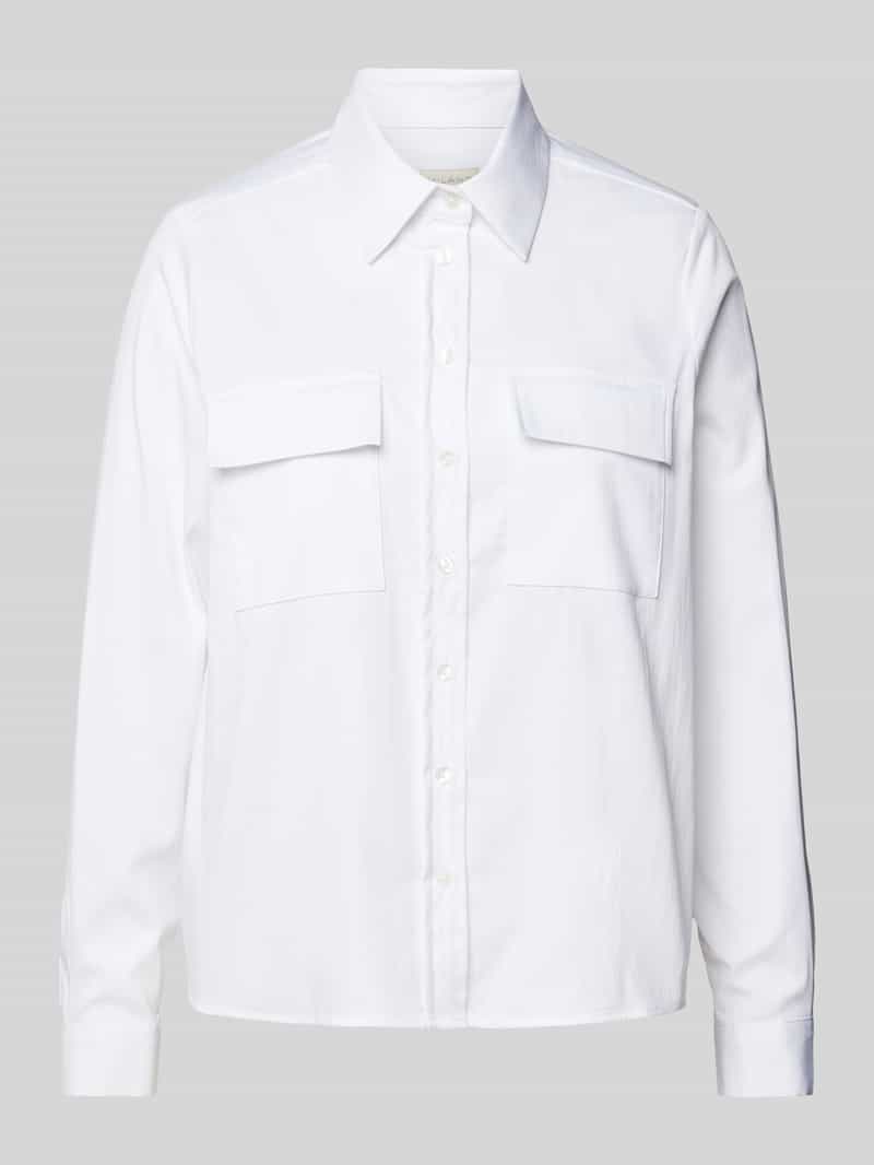 milano italy Regular fit overhemdblouse met paspelzakken op de borst