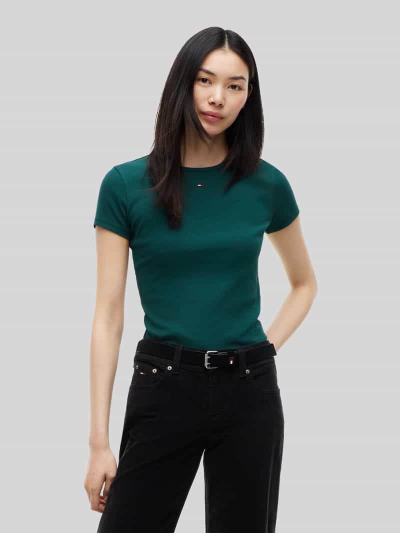 Tommy Jeans Slim fit t-shirt van katoenmix
