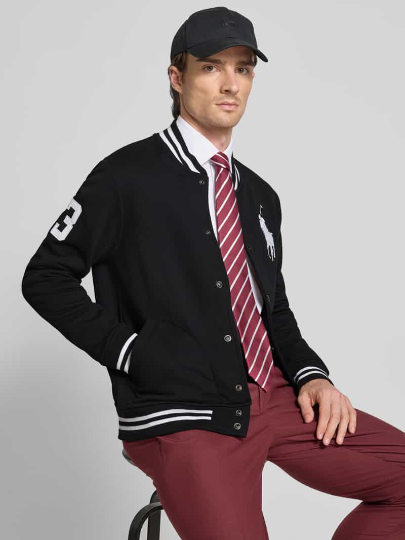 Polo Ralph Lauren Collegejack met knoopsluiting en labelstitching