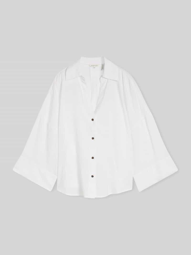 oversize blouse van mix van linnen en viscose
