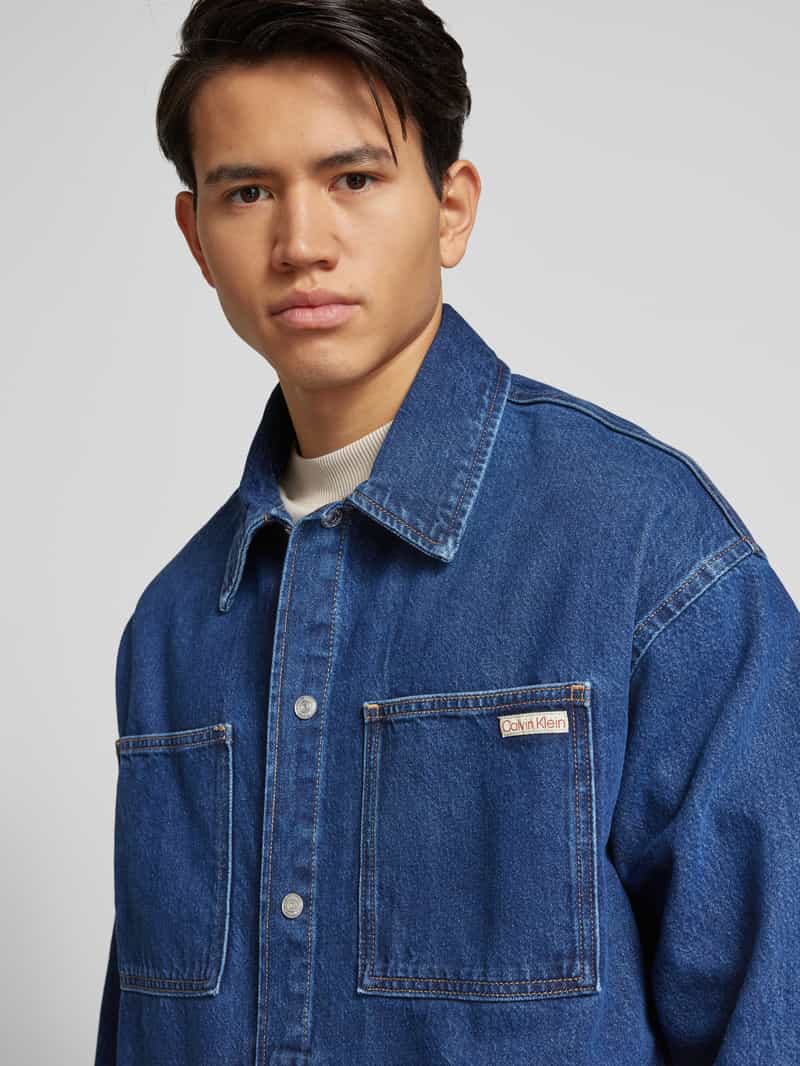 Calvin Klein Jeans Relaxed fit jeansjack met labelpatch