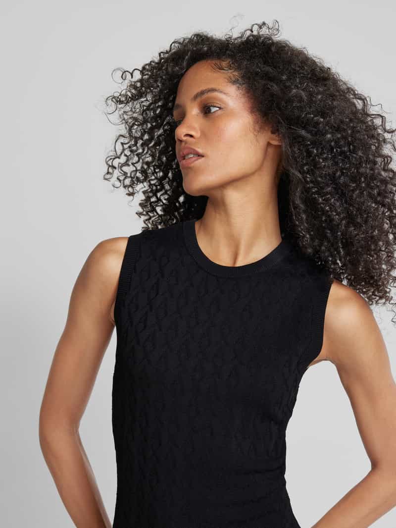 Armani Exchange Gebreide jurk van viscosemix met ronde hals