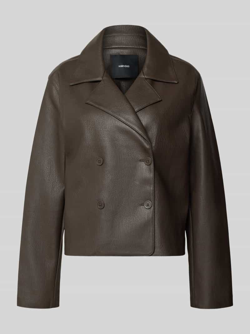 Someday. regular fit blazer in leerlook model 'Neala'