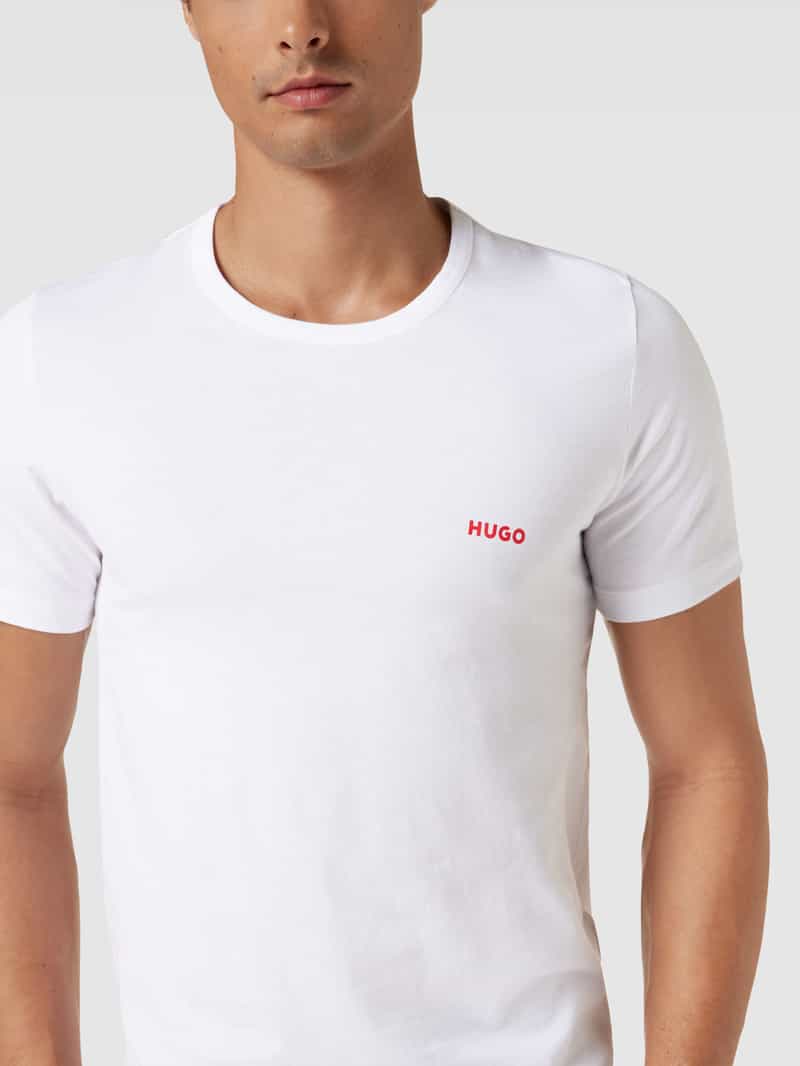 HUGO T-shirt met labelprint in een set van 3 stuks