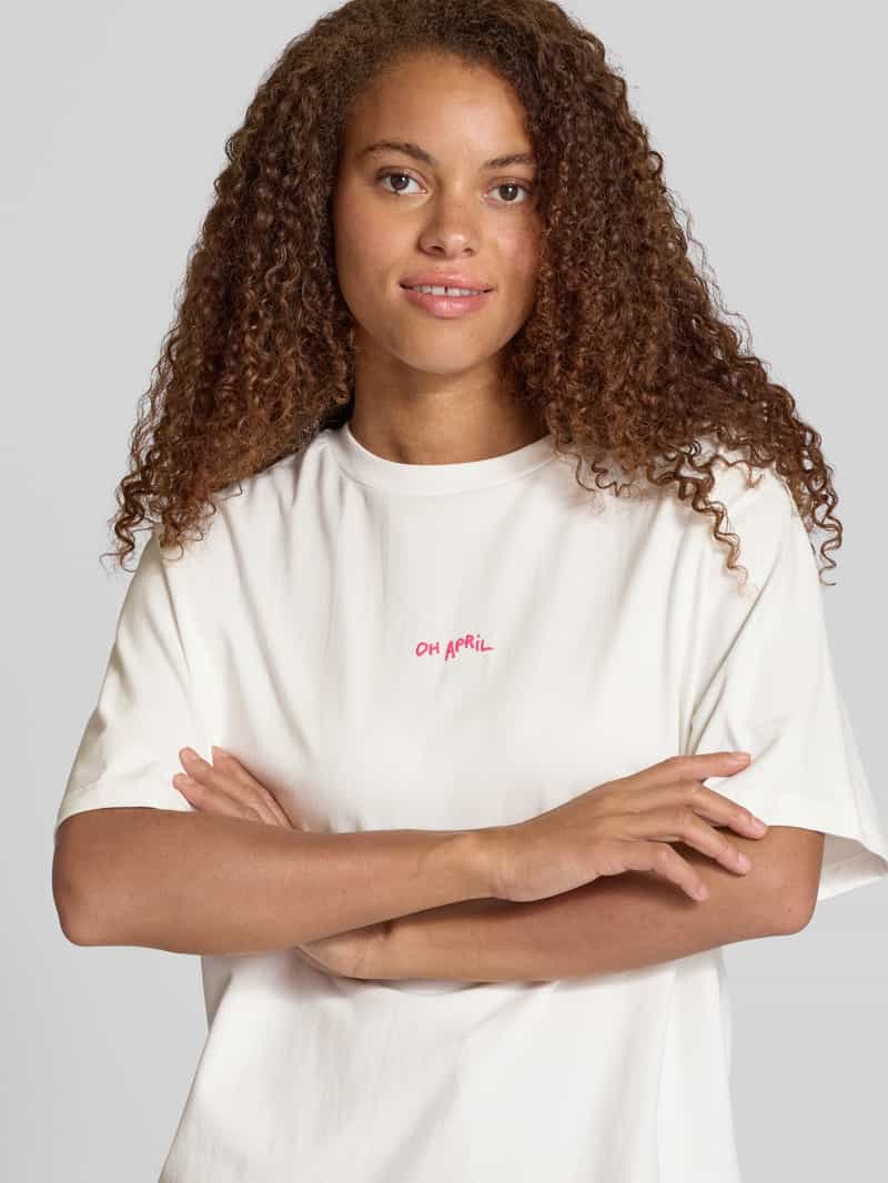 OH APRIL Oversized T-shirt met labelprint