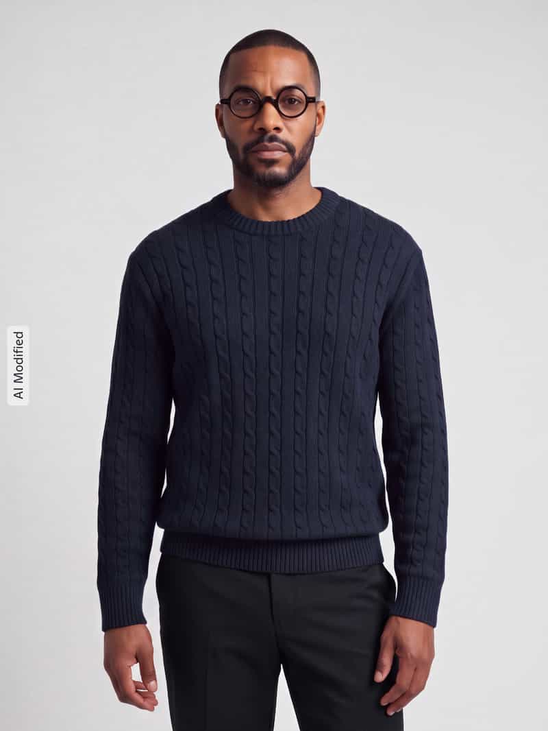 Selected Pullover met kabelpatroonstructuur
