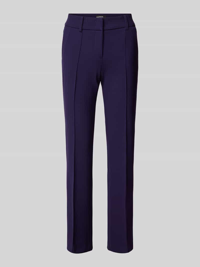 CAMBIO Slim fit stoffen broek met vaste persplooien, model 'FARAH'