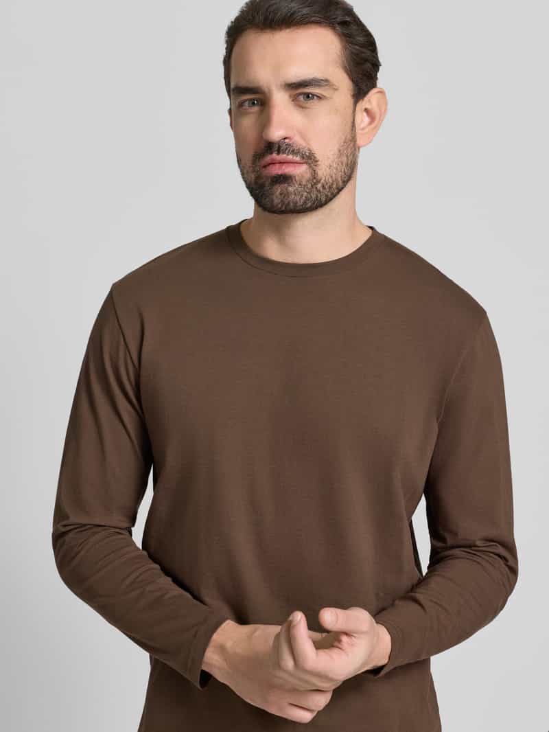 RAGMAN Shirt met lange mouwen en geribde ronde hals