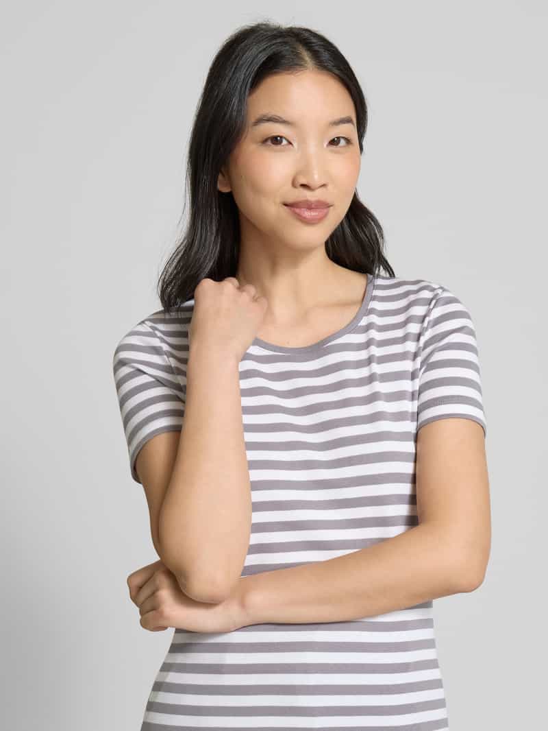 Christian Berg Woman T-shirt met geribde ronde hals