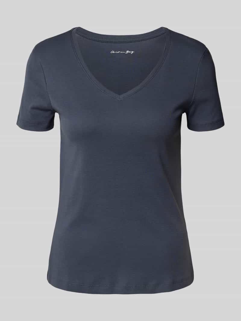 Christian Berg Woman T-shirt met geribde V-hals