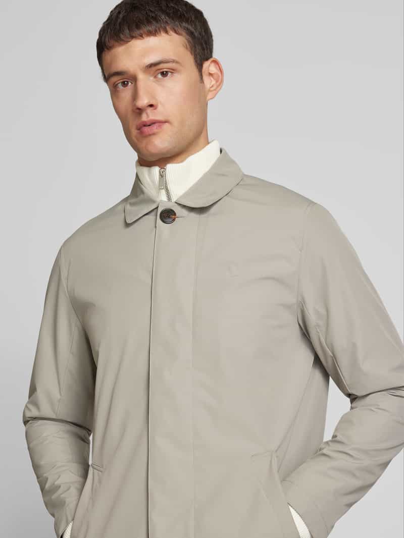 Matinique Lange jas met labeldetail model 'miles Mac'