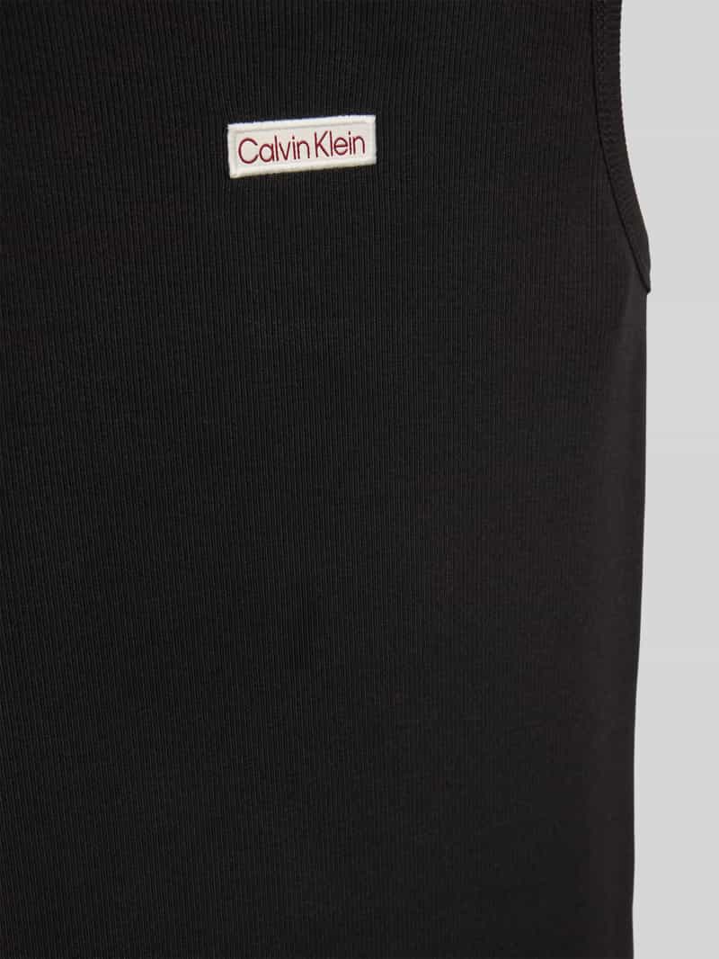 Calvin Klein Jeans Jurk in riblook met labelstitching